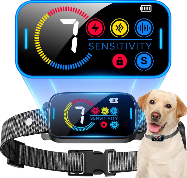 Bark Collar for Large Medium Dogs Smart Ultrasonic Dog