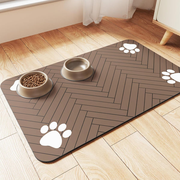 Pet Feeding Mat-Absorbent Pet Placemat for Food and Water Bowl